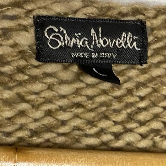 Silvia Novelli Brown Knit Asymmetric Cardigan Fringe Hem Large L - Picture 3 of 15